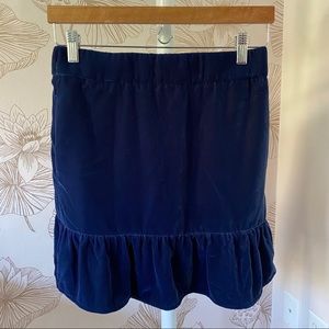 J.Crew velvet pull-on skirt with ruffle